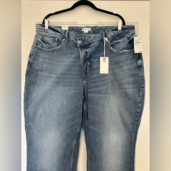 ✨NWT Good American Good 90s Jeans Indigo 542 Fitted Waist Perfect Blue Jeans 20W - Picture 15 of 17